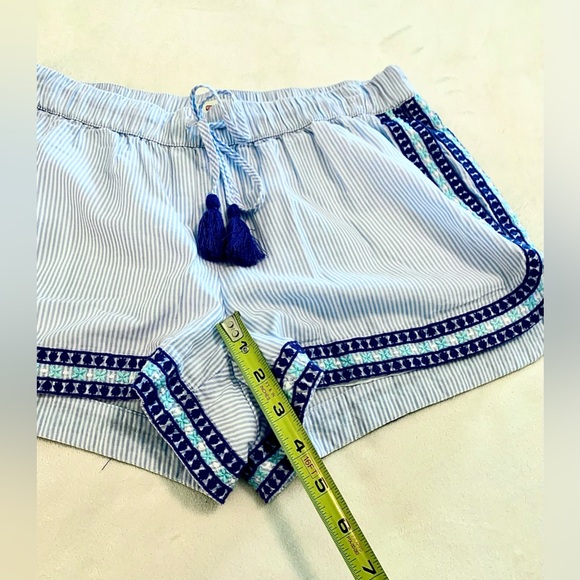 Vineyard Vines Sea Spray Blue Stripe Pull On Shorts Womens Sz Small Embroidered - Picture 9 of 10
